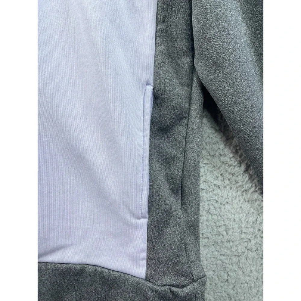 Nike Hoodie Small Gray White Blue Half Zip Color Block Pocket‎
